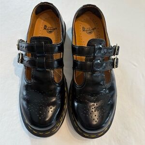Dr. Martens Women’s Black Leather Mary Janes Airwair Shoes Size 10
